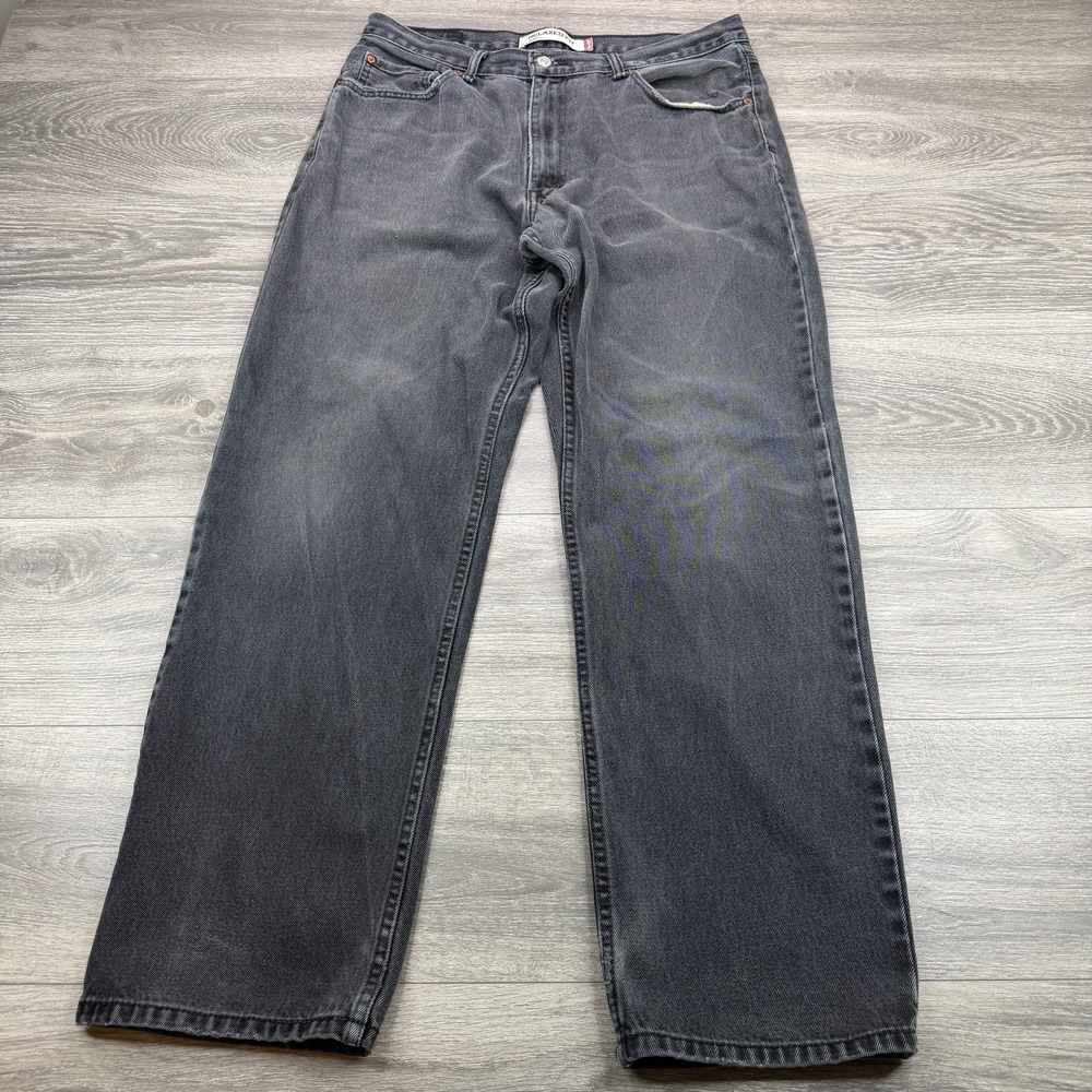 Levis 550 Jeans Men 36x32 Black Relaxed Fit Straight Leg Denim Vintage 90s Style